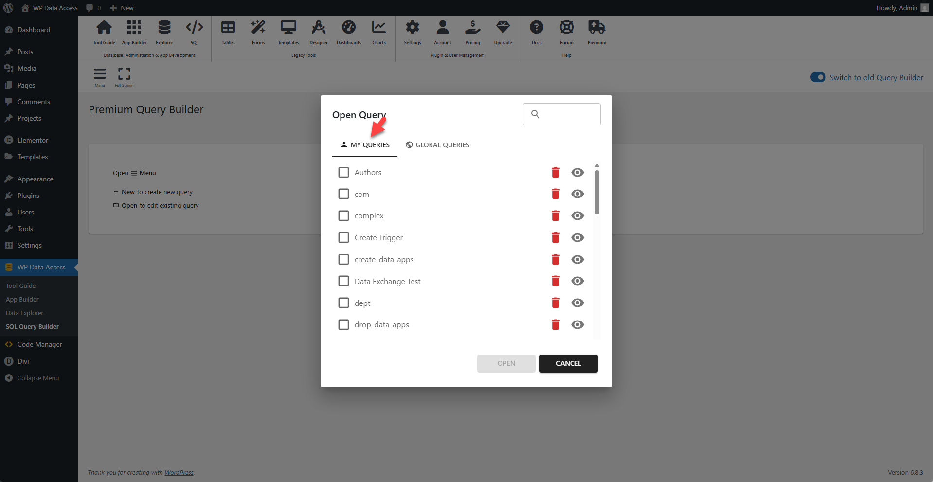 WP Data Access - Open Private Query