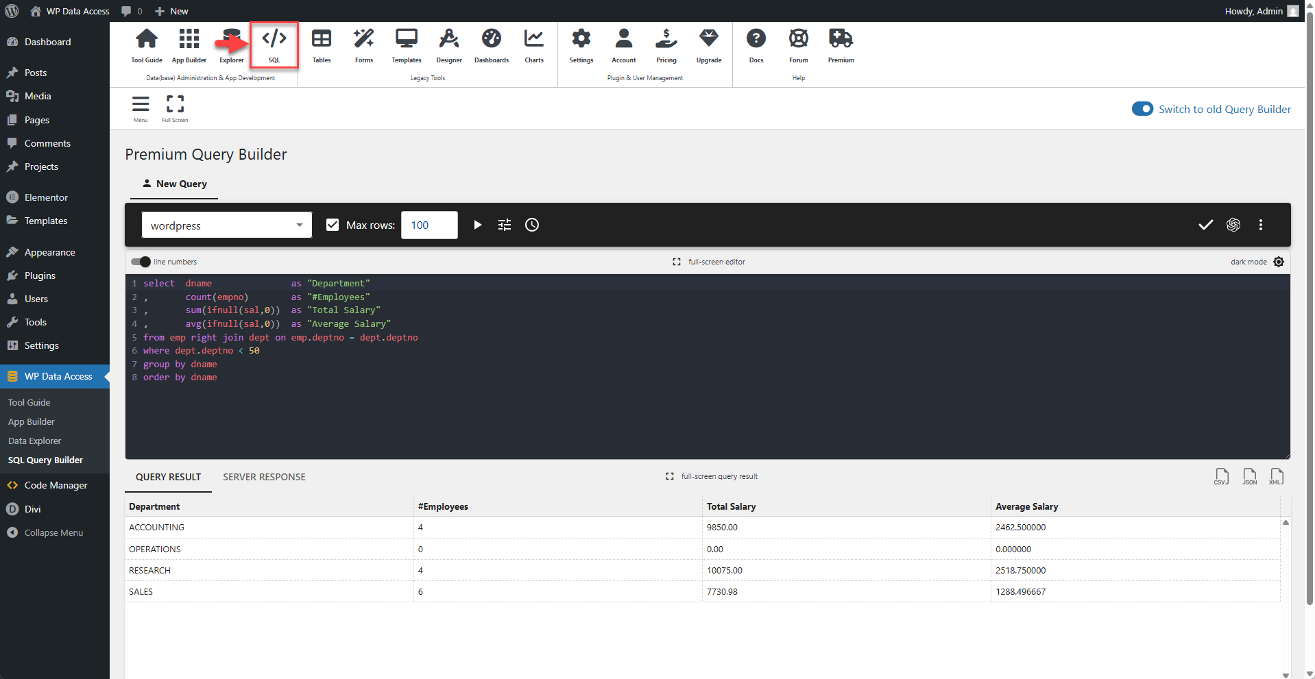 WP Data Access - Query Builder